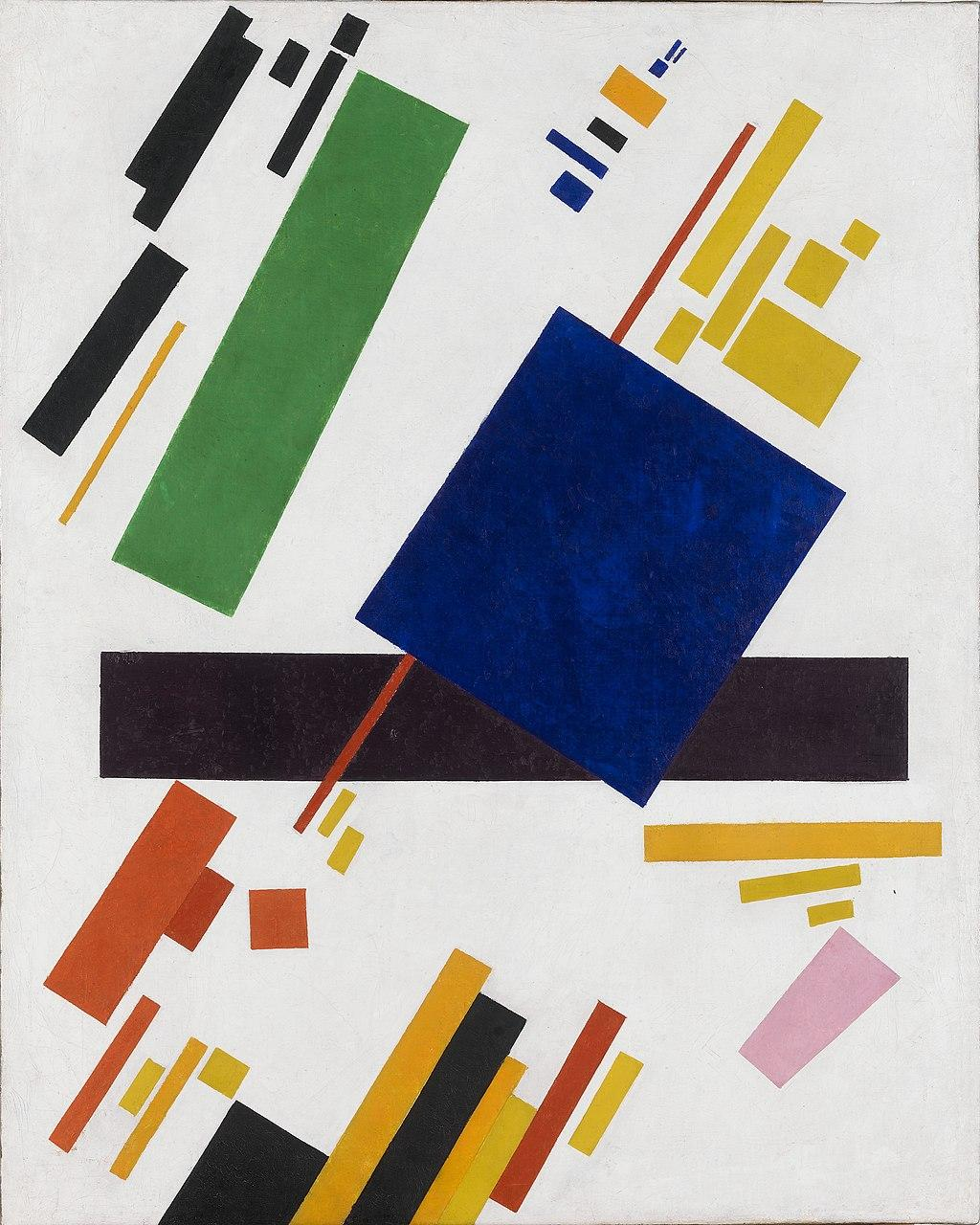 Kasimir Malevitch Composition suprematiste Rectangle bleu sur faisceau rouge 1916