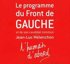 Le programme du front de gauche : L'humain d'abord