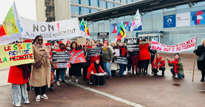 Assistantes sociales de Seine-et-Marne en grève