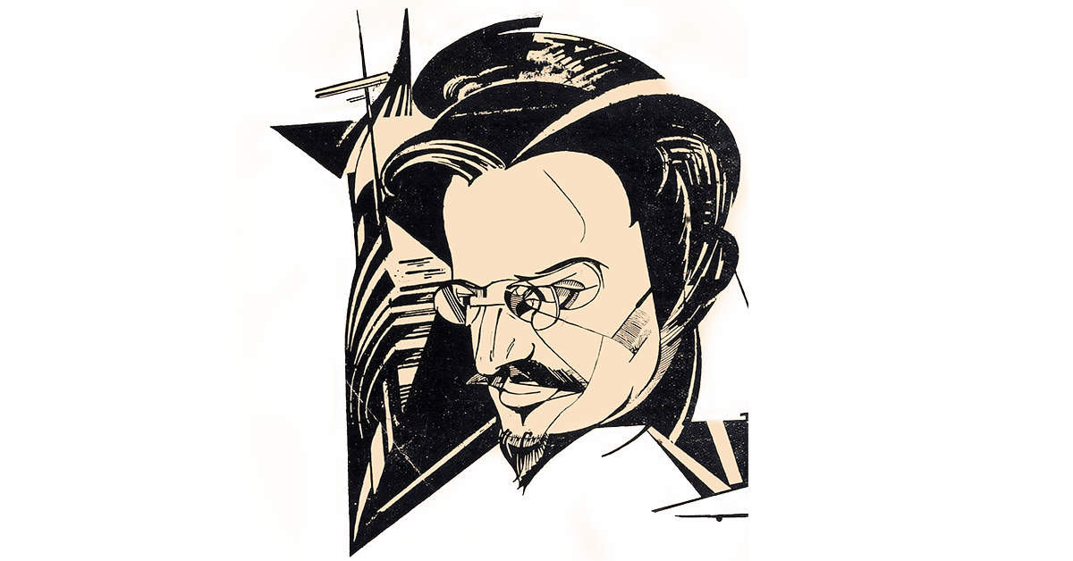 Portrait cubiste de Trotsky, 1922, possiblement l’œuvre de Iouri Annenkov